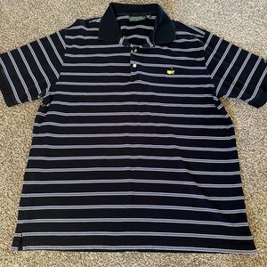 Masters Polo Shirt Adult XXL Blue Masters Augusta Golfer Striped Golf Mens